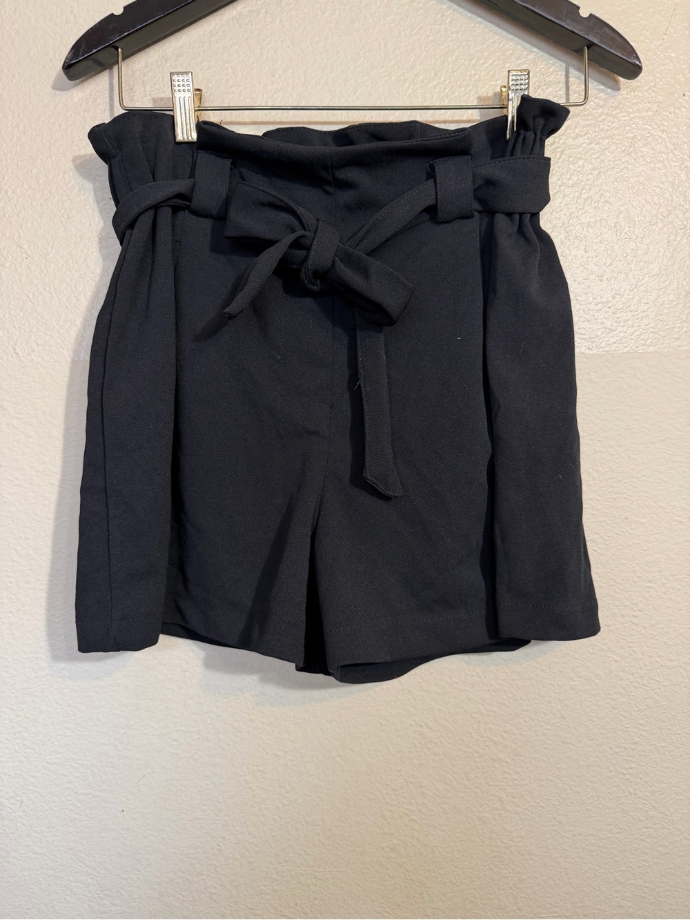 Ci Sono Black Paperbag Waist High Rise Belted Shorts Size juniors XL
